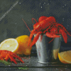 Crayfish With Lemons Diamond Painting