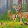 Cute Forest Deers Diamond Paintings