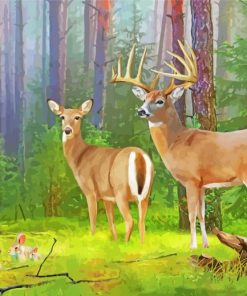 Cute Forest Deers Diamond Paintings