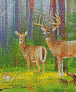 Cute Forest Deers Diamond Paintings