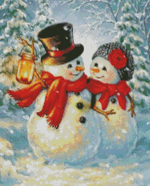 Cute Snow Date Diamond Painting