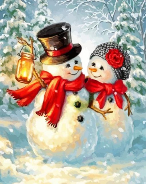 Cute Snow Date Diamond Painting