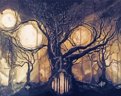 Dark Creepy Forest Art Diamond Paintings