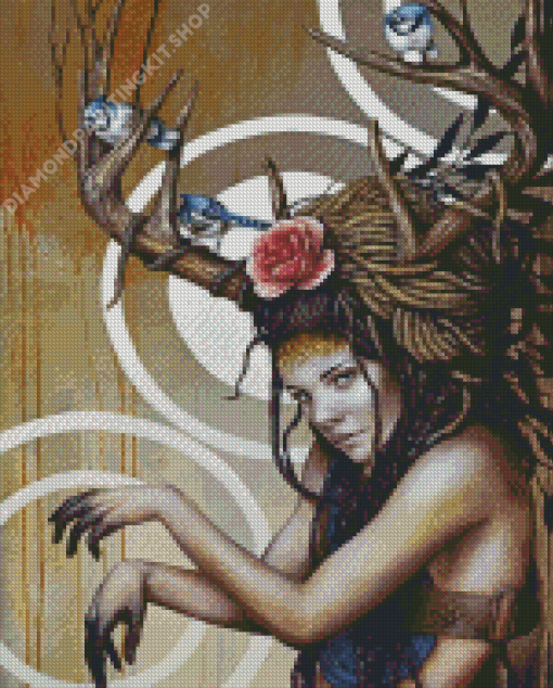 Deer Woman Diamond Paintings