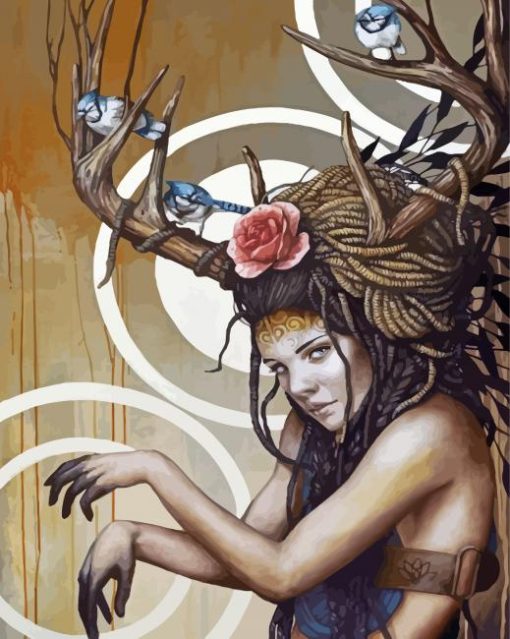 Deer Woman Diamond Paintings