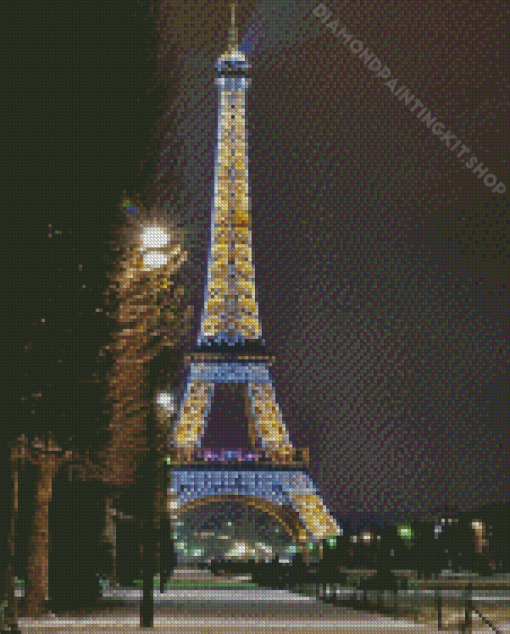 Eiffel Tower Light Night Diamond Paintings