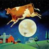 Farm Cow Jumping Over The Moon Diamond Painting