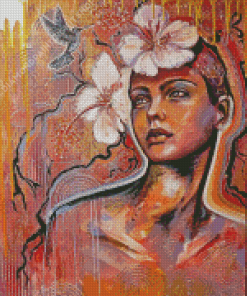 Flowering Woman Head Elena Kraft Diamond Paintings