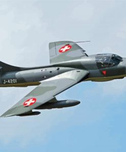 Flying Hawker Hunter Diamond Painting