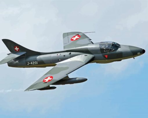 Flying Hawker Hunter Diamond Painting