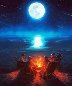 Friends Night Camping Diamond Paintings