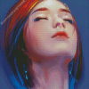 Girl With Colorful Hair Diamond Paintings