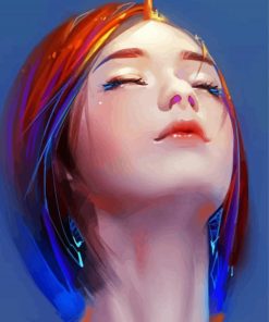 Girl With Colorful Hair Diamond Paintings