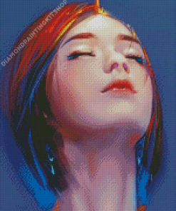 Girl With Colorful Hair Diamond Paintings