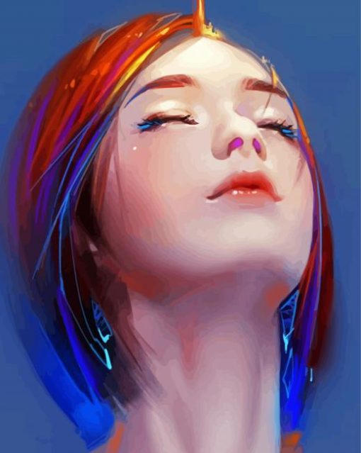 Girl With Colorful Hair Diamond Paintings