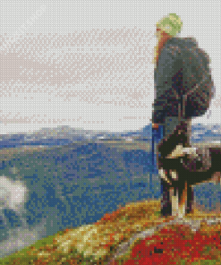 Hiking With Dog Diamond Paintings