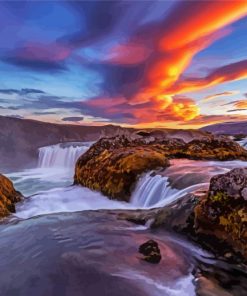 Iceland Waterfall River Diamond Paintings