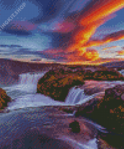 Iceland Waterfall River Diamond Paintings