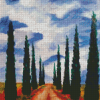 Italian Cypress Trees Art Diamond Painting