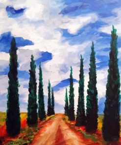 Italian Cypress Trees Art Diamond Painting