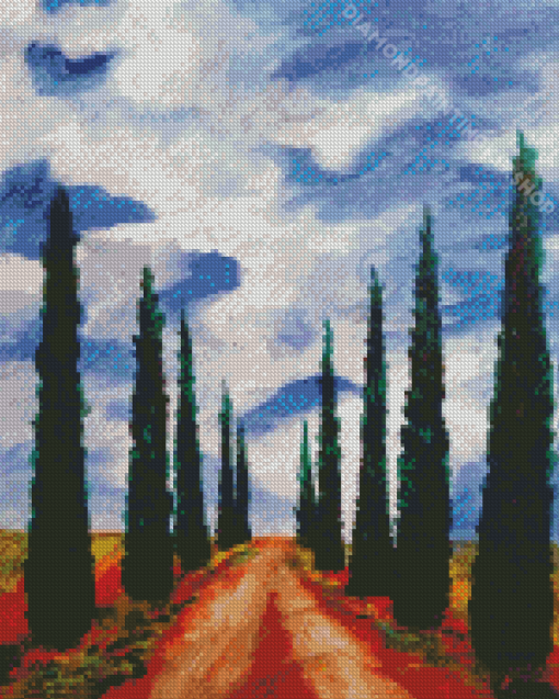 Italian Cypress Trees Art Diamond Painting