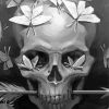 Monochrome Skull And Butterflies Diamond Paintings