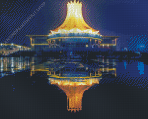 Nanning City Building Reflection At Night Diamond Paintings