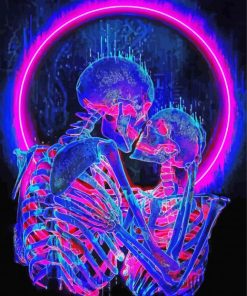 Neon Love Skeletons Diamond Painting