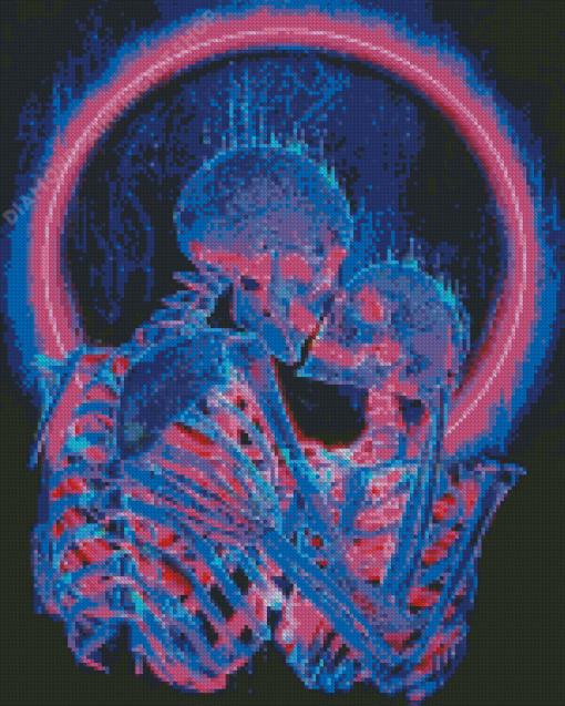 Neon Love Skeletons Diamond Painting