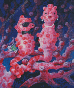 Pink Sea Horse Diamond Paintings