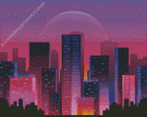 Purple City Diamond Painting