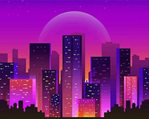 Purple City Diamond Painting