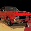 Red 1969 Oldsmobile Car Diamond Paintings