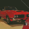 Red 1969 Oldsmobile Car Diamond Paintings