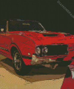 Red 1969 Oldsmobile Car Diamond Paintings