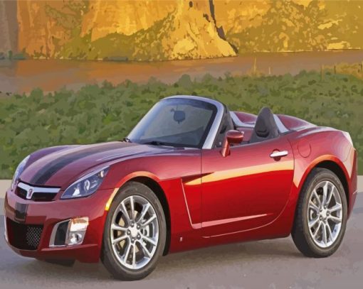 Red Saturn Sky Diamond Paintings