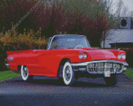 Red Tbird Car Diamond Paintings