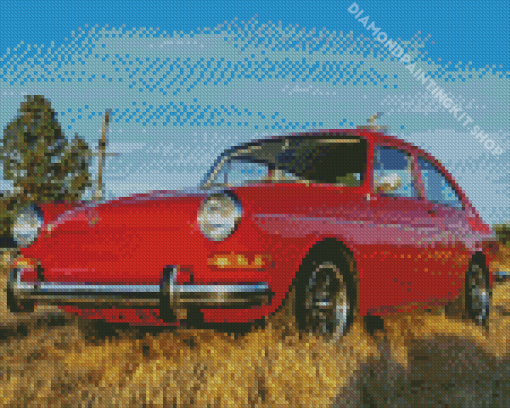 Red Vw Fastback Diamond Painting