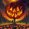 Scary Monster Halloween Tree Diamond Painting