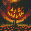 Scary Monster Halloween Tree Diamond Painting