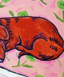 Sleeping Dachshund Art Diamond Painting