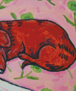 Sleeping Dachshund Art Diamond Painting