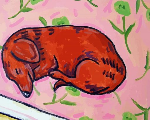 Sleeping Dachshund Art Diamond Painting