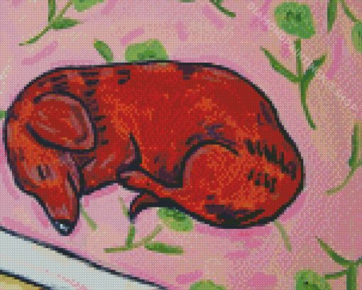 Sleeping Dachshund Art Diamond Painting