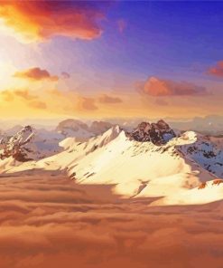 Snowy Mountain In The Sky Diamond Painting