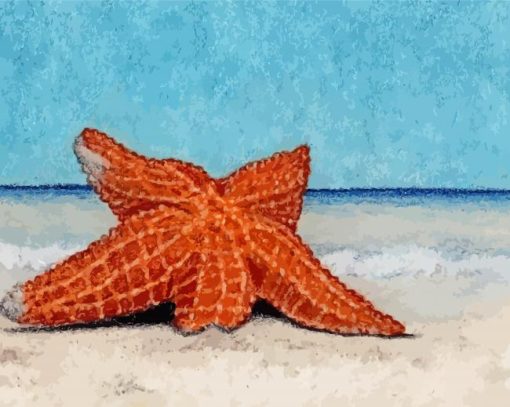 Starfish Stranded On The Beach Diamond Painting