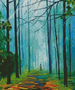 Summer Foggy Forest Art Diamond Paintings