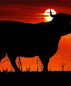 Sunset Cow Silhouette Diamond Painting