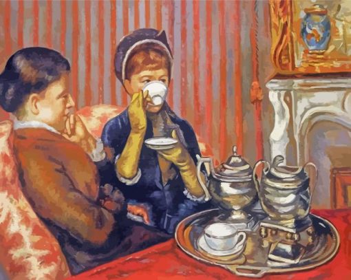 Vintage Women Drinking Tea Diamond Paintings