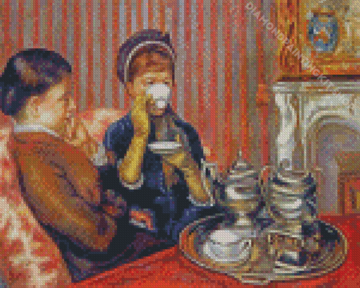 Vintage Women Drinking Tea Diamond Paintings